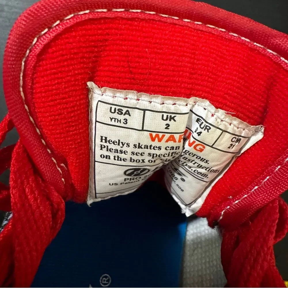 Heelys Red Roller Shoes Youth 3 Unisex Kids Boys Girls Y2K Skate Streetwear
